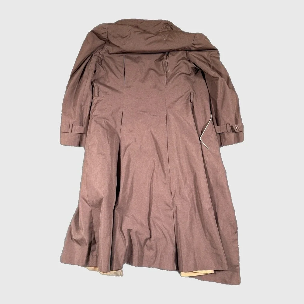 J. Gallery Womens Mauve Long Trench Coat Size 10/11 Lined Vintage Made in Korea
